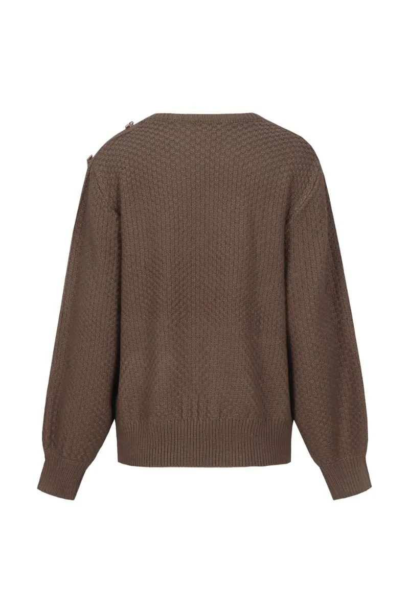 G-maxx Teagan Knitting Sweater Dark Earth, gebreide trui